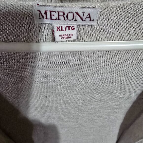 Merona Open Front Cardigan Oatmeal Size XL - Picture 3 of 3